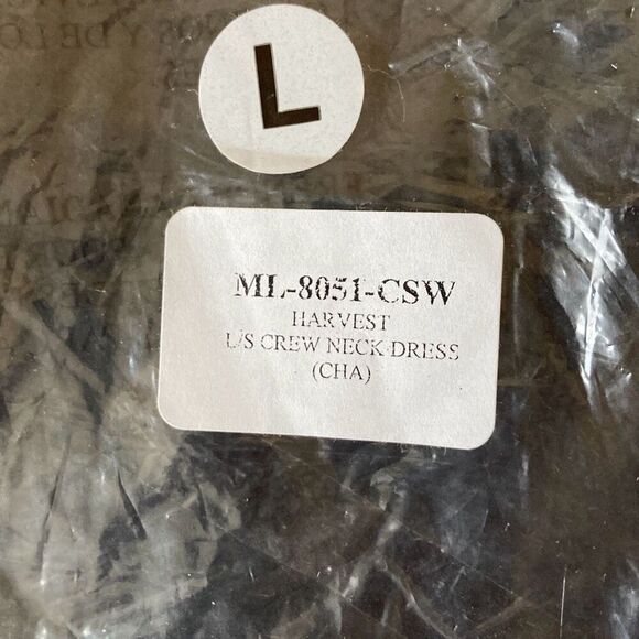 Michael Lauren MLM-8051-CSW Harvest L/S Crew Neck Dress Size Large Charcoal (F4) - Picture 8 of 8